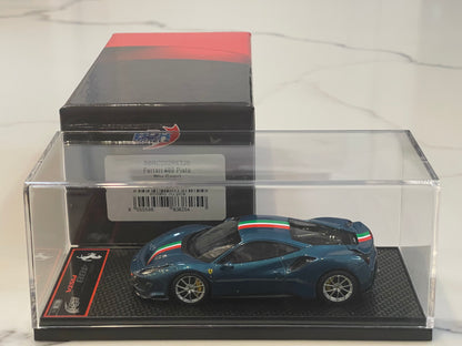 BBR 1/43 Ferrari 488 Pista 2018 Blu Capri BBRC202RET25