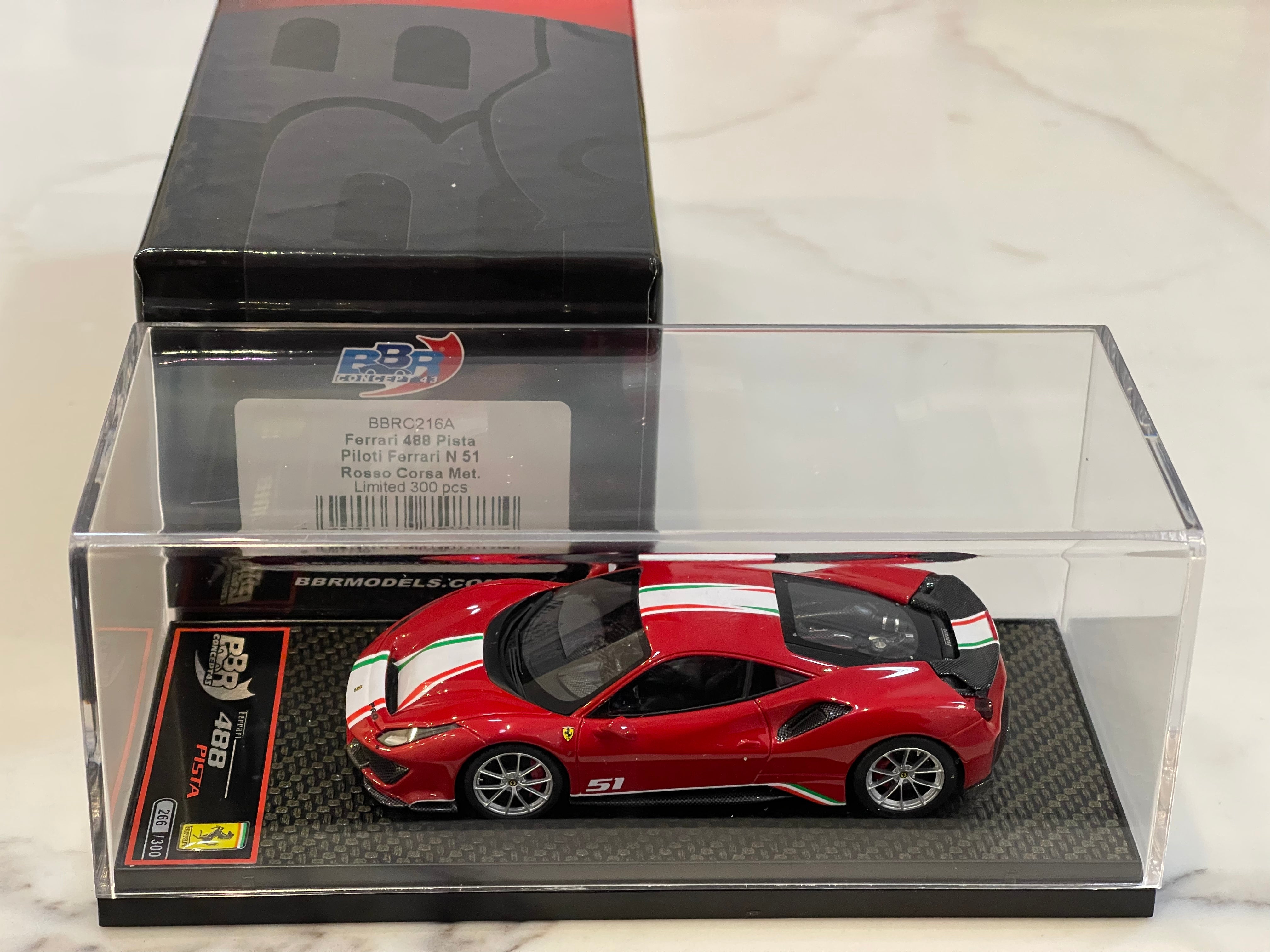 BBR 1/43 Ferrari 488 Pista Piloti 2020 Rosso Corsa BBRC216A