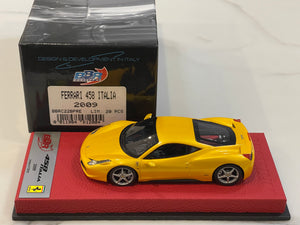 BBR 1/43 Ferrari 458 Italia 2009 Giallo Tristrato BBRC22BPRE