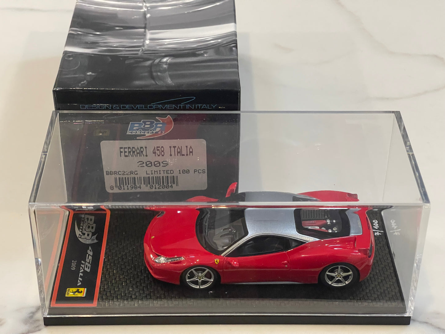 BBR 1/43 Ferrari 458 Italia 2009 Red/Grey BBRC22RG