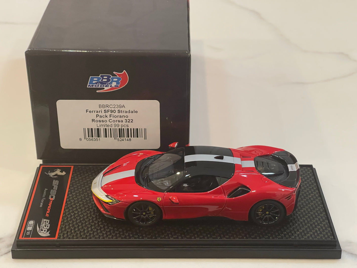 BBR 1/43 Ferrari SF90 Stradale Assetto Fiorano 2020 Rosso Corsa BBRC239A