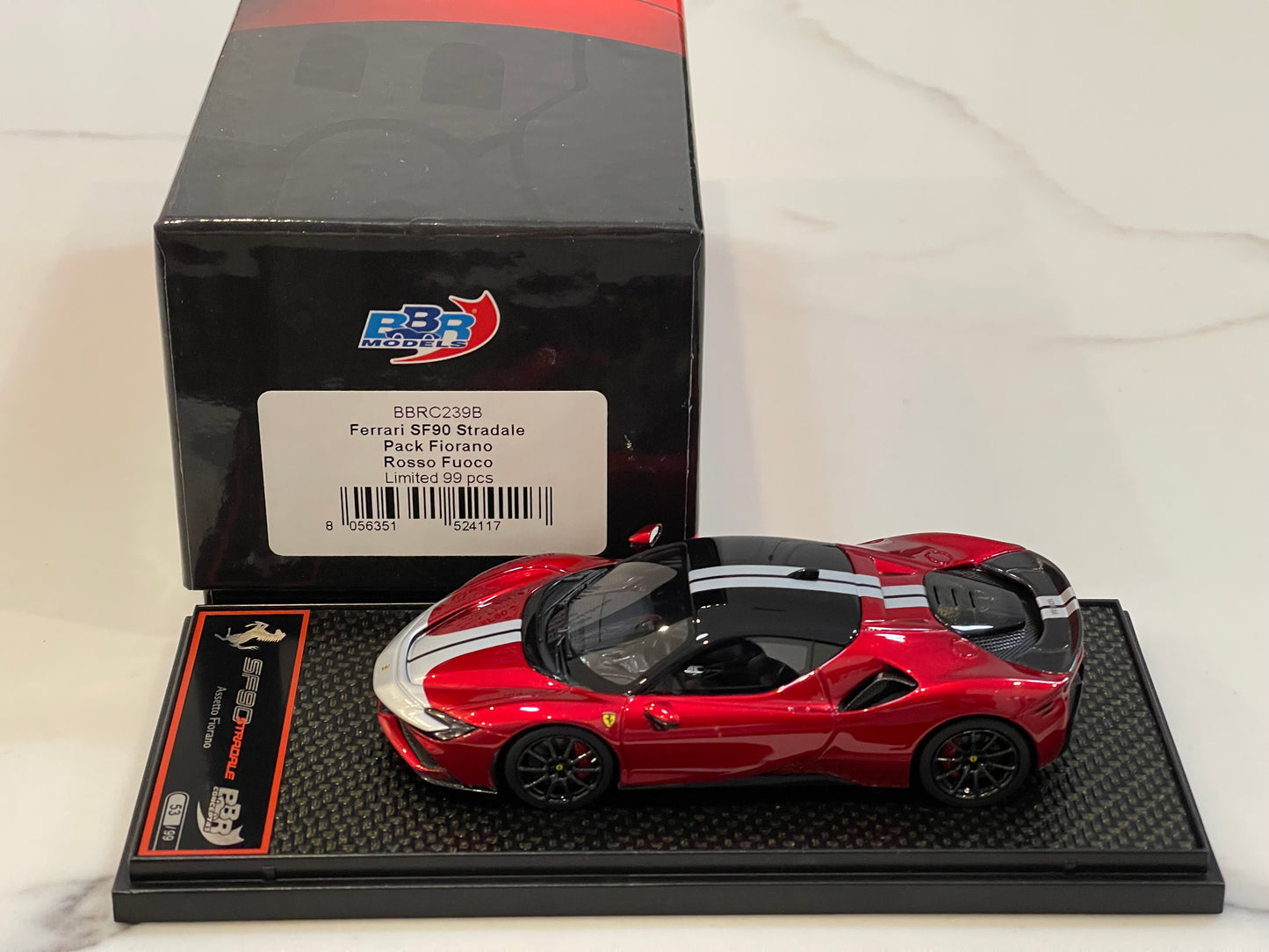 BBR 1/43 Ferrari SF90 Stradale Assetto Fiorano 2020 Rosso Fuoco BBRC239B