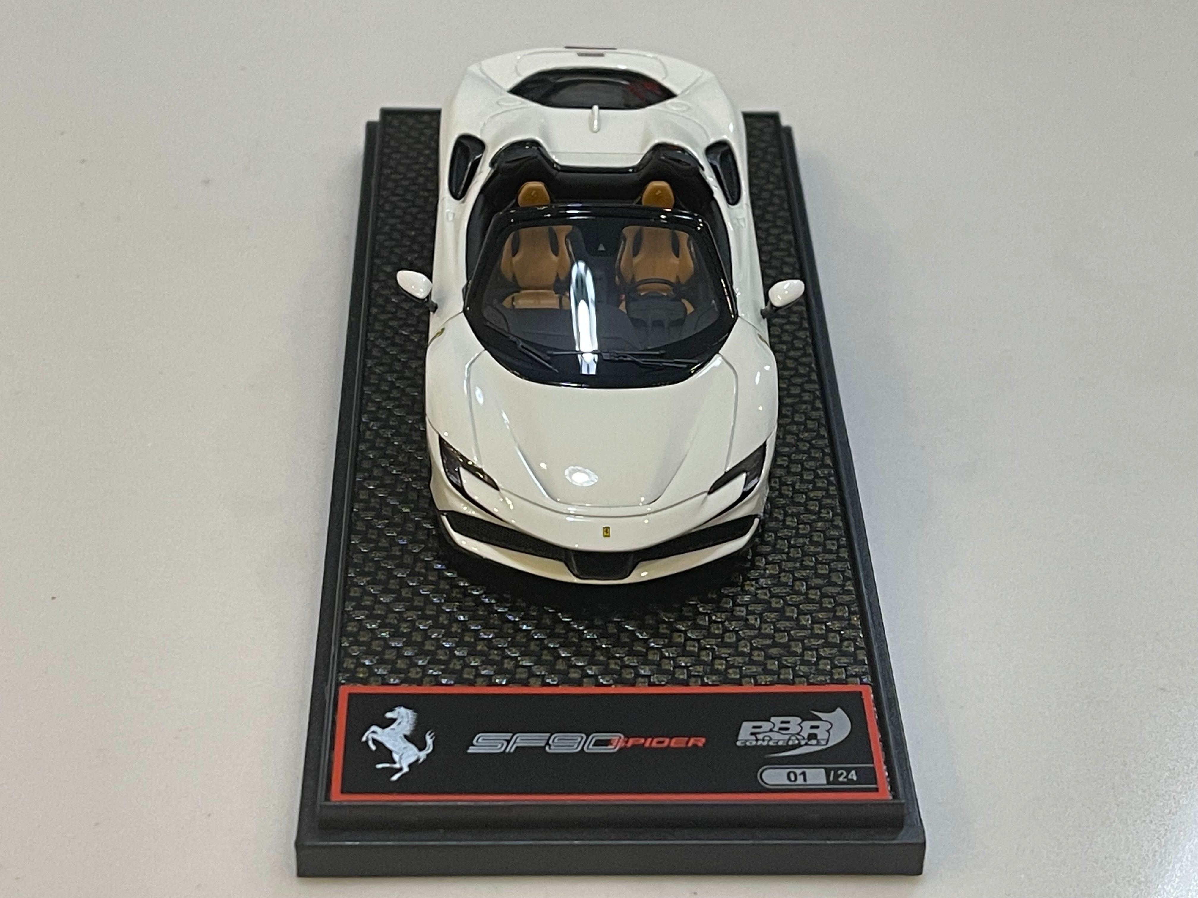 BBR 1/43 Ferrari SF90 Spider 2020 Bianco Avus BBRC244E1 (01/24)