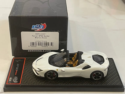 BBR 1/43 Ferrari SF90 Spider 2020 Bianco Avus BBRC244E1 (01/24)