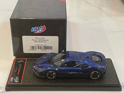 BBR 1/43 Ferrari SF90 Spider Closed Roof 2020 Blu Elettrico BBRC249B1
