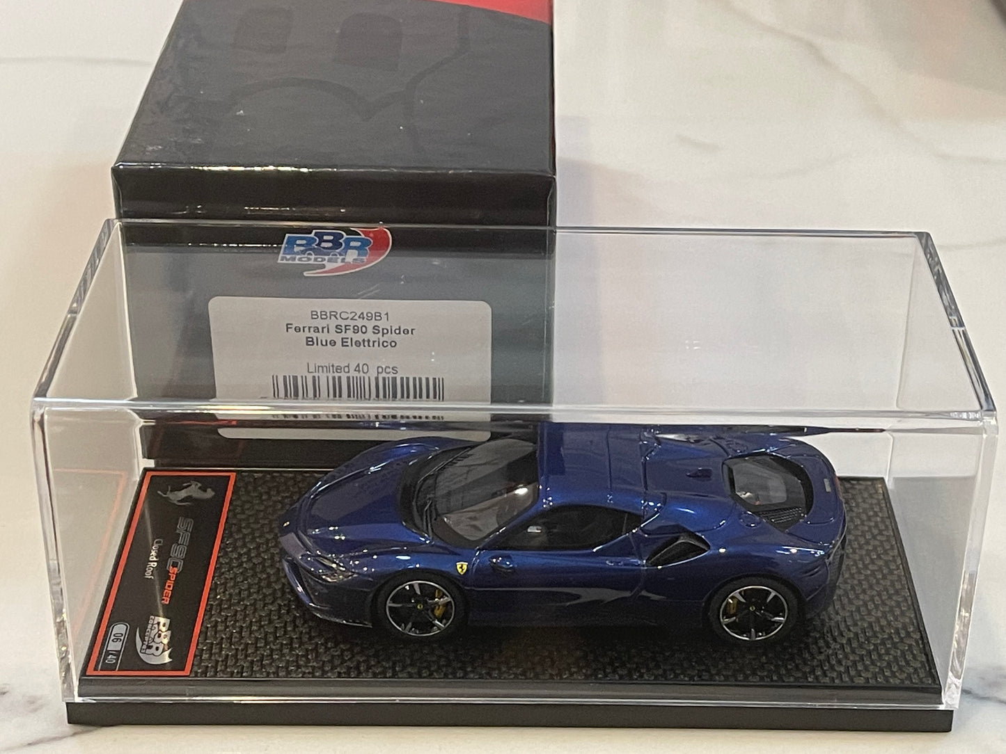 BBR 1/43 Ferrari SF90 Spider Closed Roof 2020 Blu Elettrico BBRC249B1