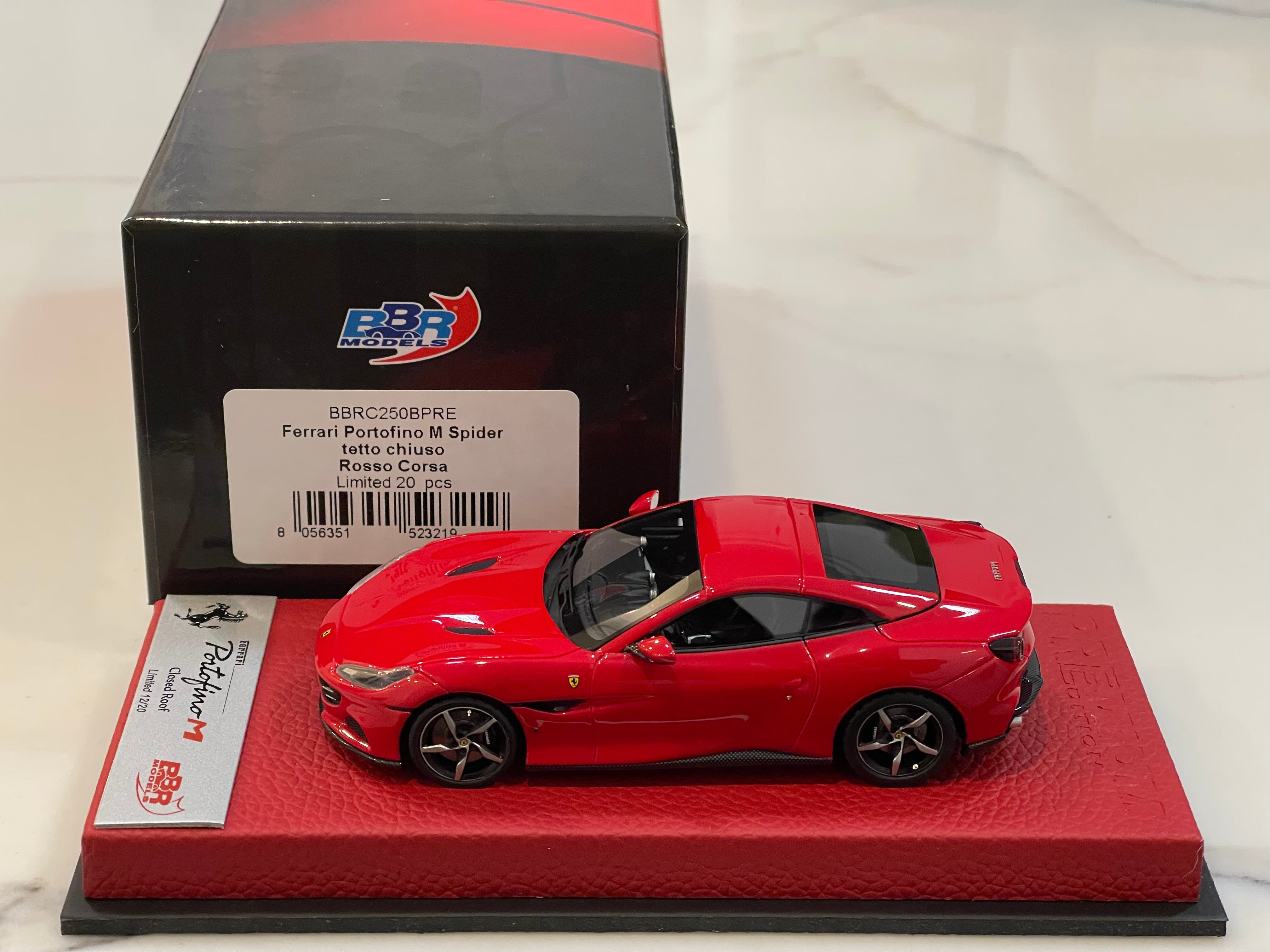 BBR 1/43 Ferrari Portofino M Spider Closed Roof 2020 Rosso Corsa BBRC250BPRE