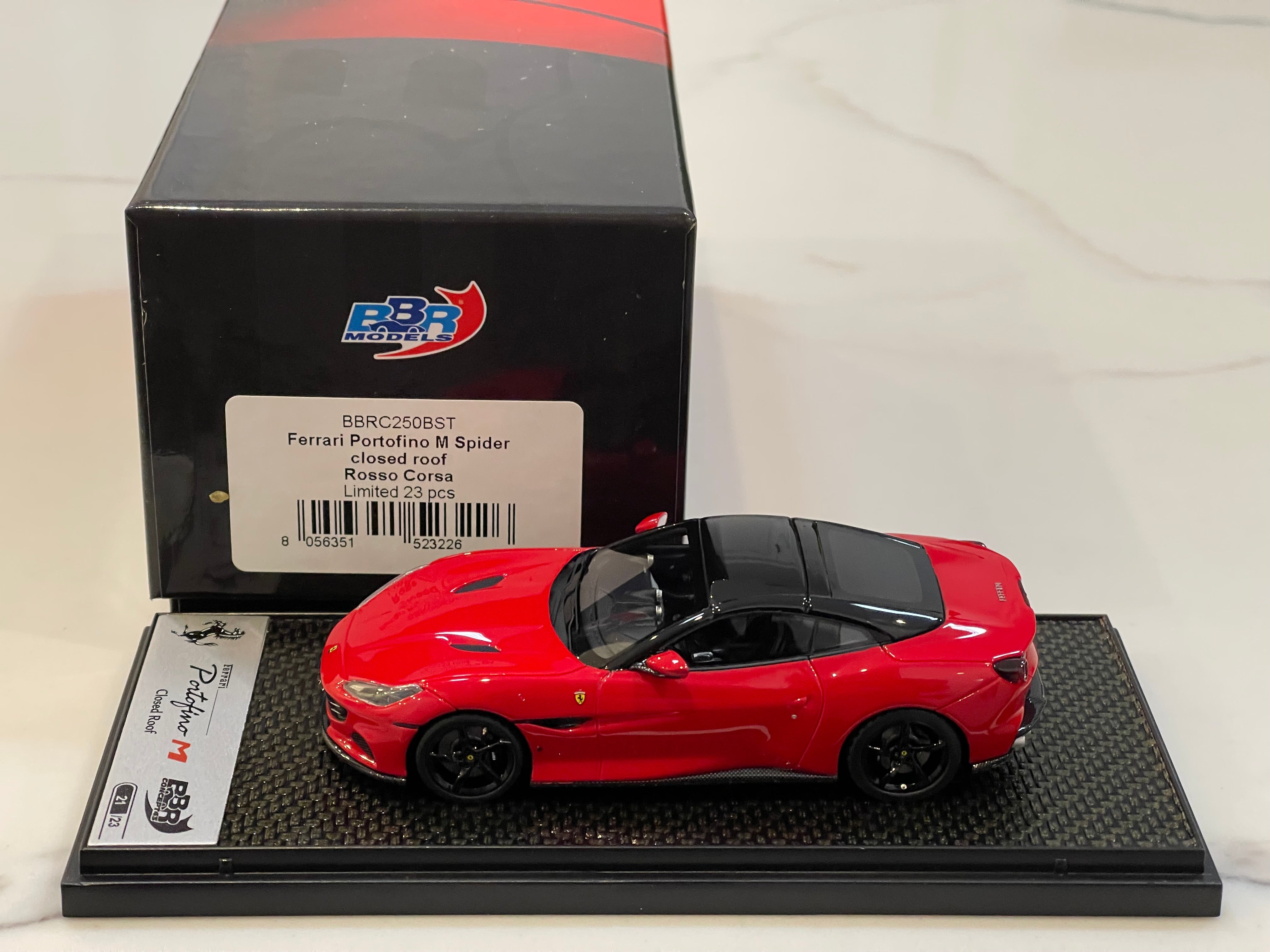 BBR 1/43 Ferrari Portofino M Spider Closed Roof 2020 Rosso Corsa BBRC250BST