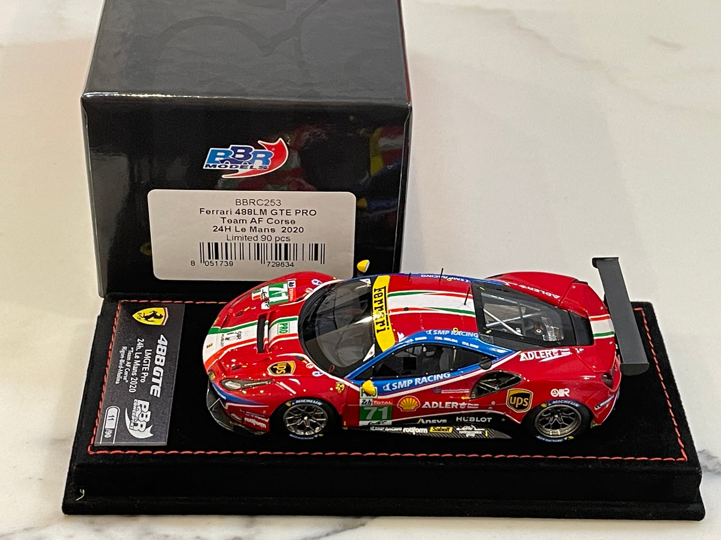 BBR 1/43 Ferrari 488 GTE Pro 24 Hours Le Mans 2020 Red No. 71 BBRC253