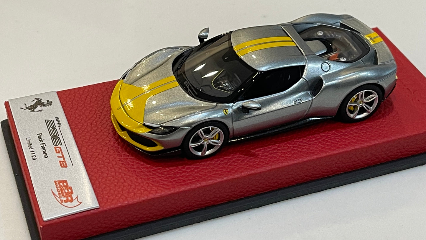 BBR 1/43 Ferrari 296 GTB Assetto Fiorano 2021 Grigio Coburn BBRC265APRE