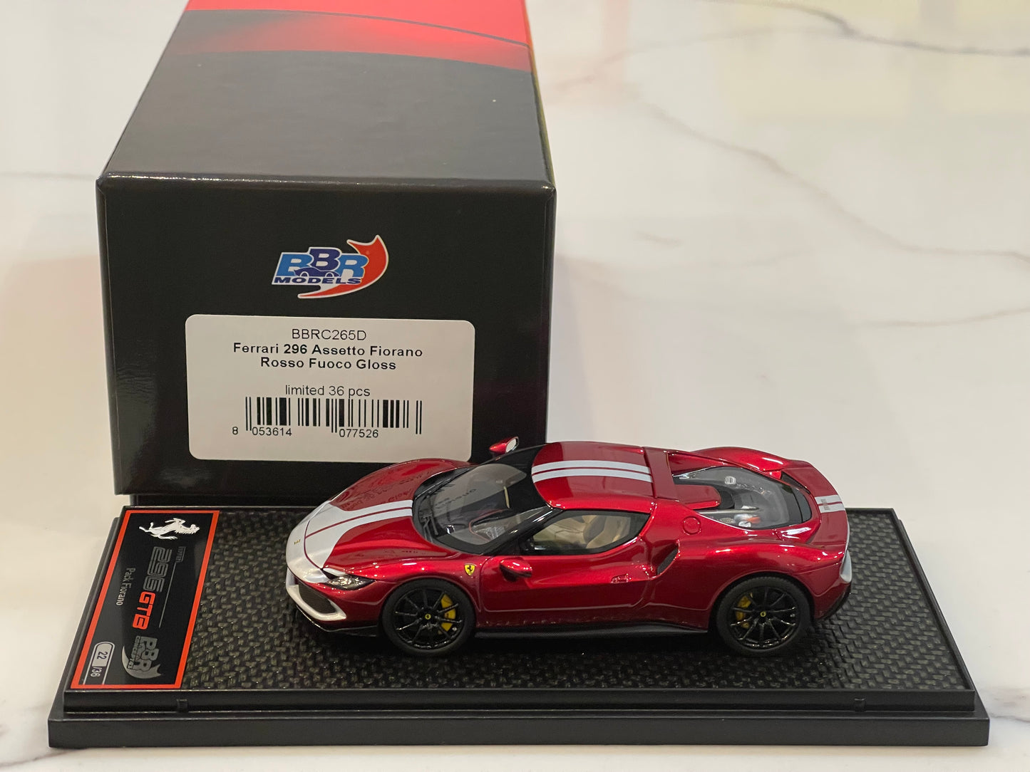 BBR 1/43 Ferrari 296 GTB Assetto Fiorano 2021 Rosso Fuoco BBRC265D