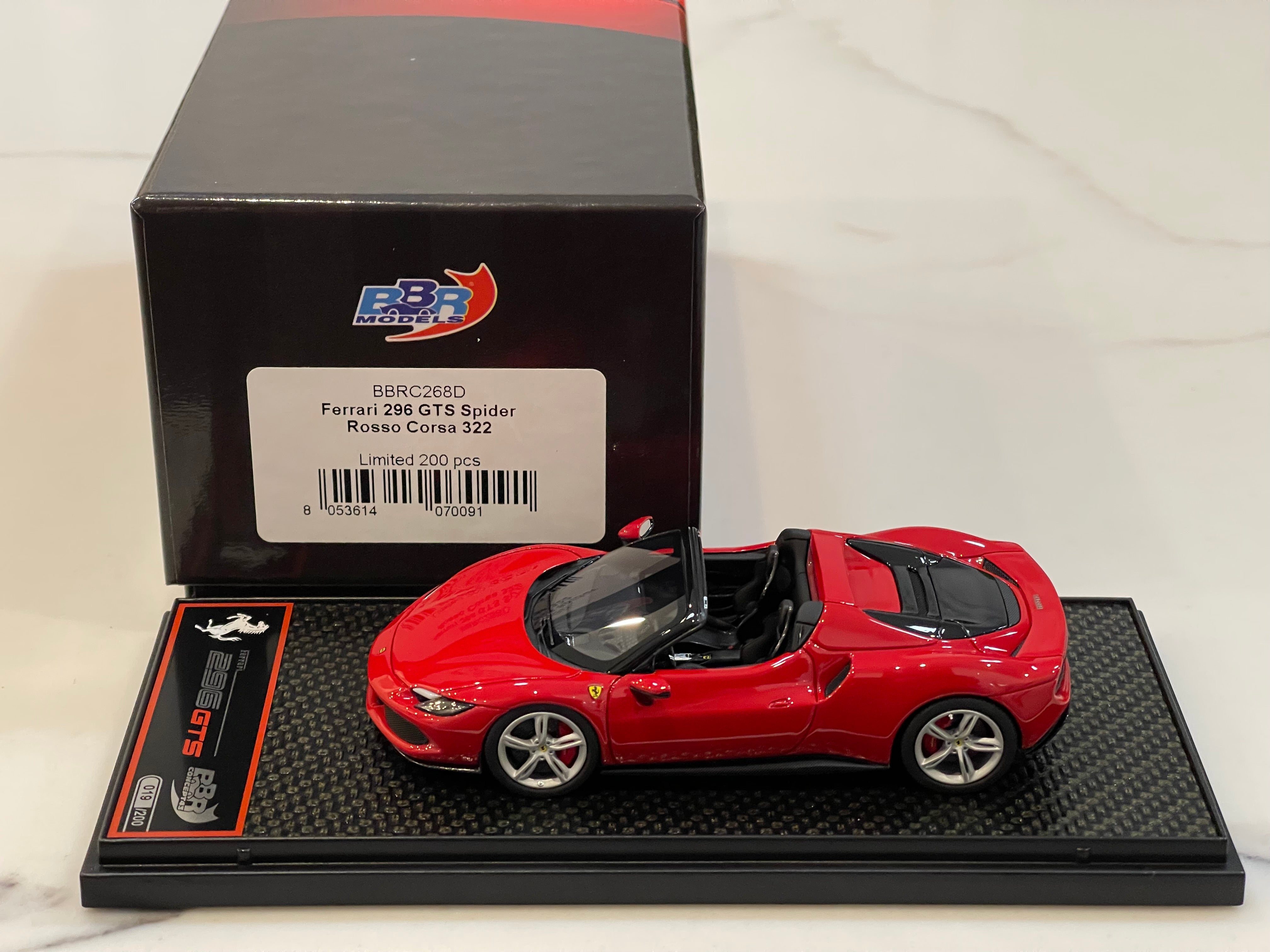 BBR 1/43 Ferrari 296 GTS 2021 Rosso Corsa BBRC268D