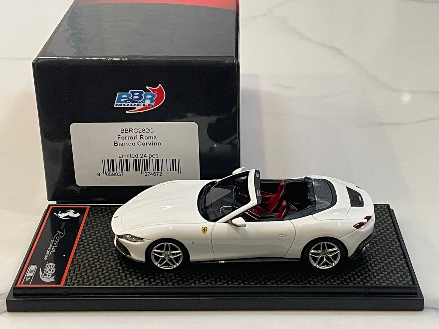 BBR 1/43 Ferrari Roma Spider 2023 Bianco Cervino BBRC282C