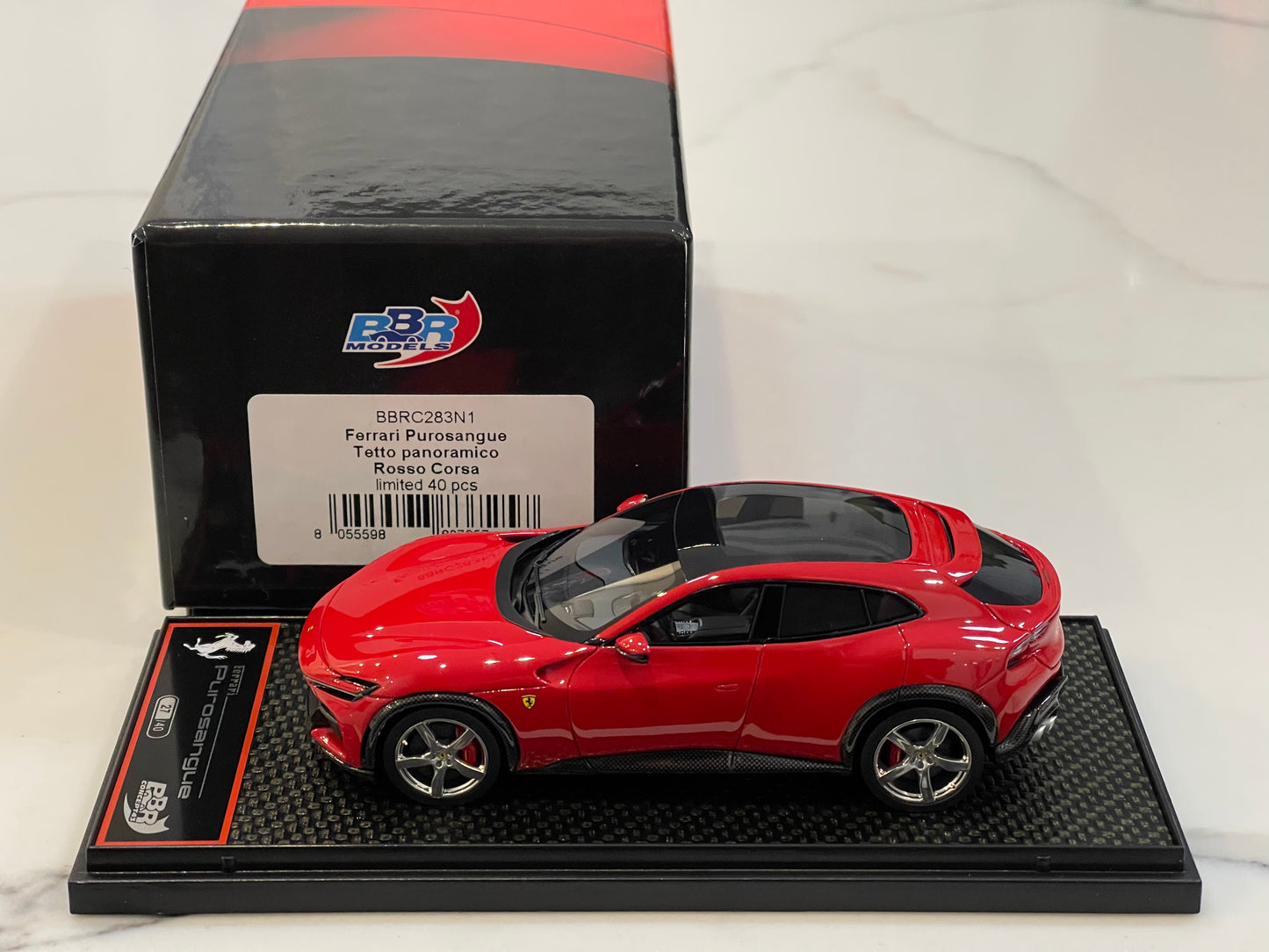 BBR 1/43 Ferrari Purosangue 2024 Panoramic Roof Rosso Corsa BBRC283N1