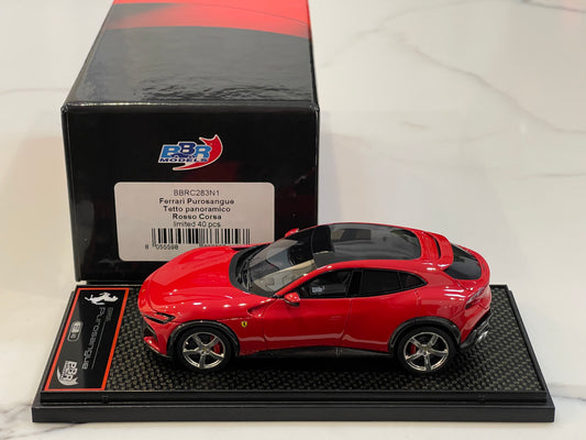 BBR 1/43 Ferrari Purosangue 2024 Panoramic Roof Rosso Corsa BBRC283N1