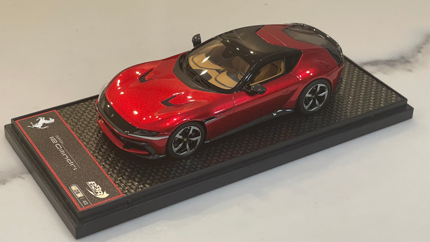 BBR 1/43 Ferrari 12Cilindri Panoramic Roof 2025 Rosso Fuoco BBRC306G