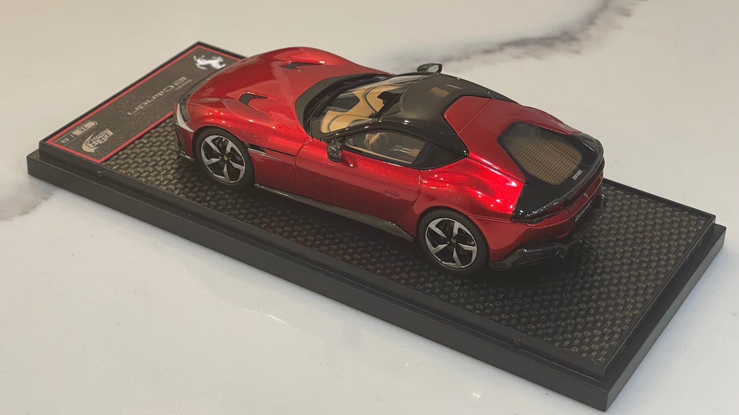 BBR 1/43 Ferrari 12Cilindri Panoramic Roof 2025 Rosso Fuoco BBRC306G