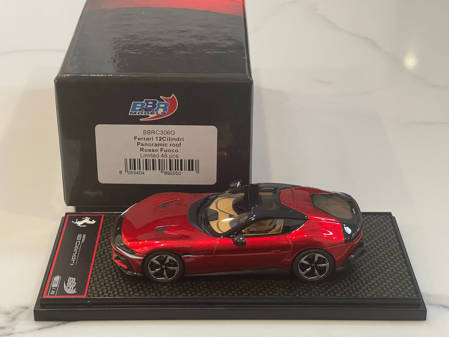 BBR 1/43 Ferrari 12Cilindri Panoramic Roof 2025 Rosso Fuoco BBRC306G