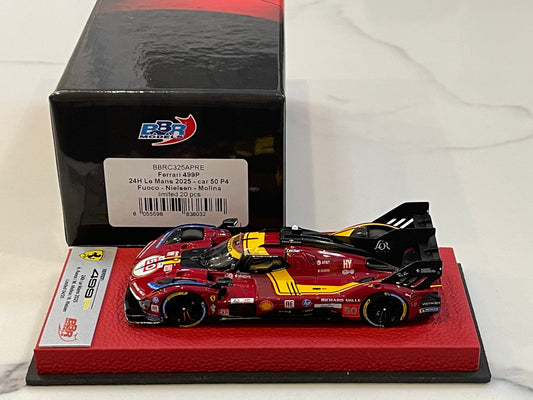 BBR 1/43 Ferrari 499P 24HR Le Mans 2025 Dark Red No. 50 BBRC325APRE