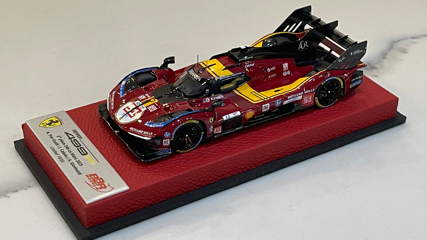 BBR 1/43 Ferrari 499P 24HR Le Mans 2025 Dark Red No. 51 BBRC325BPRE