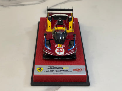 BBR 1/43 Ferrari 499P 24HR Le Mans 2025 Dark Red No. 51 BBRC325BPRE