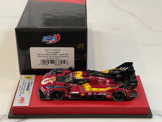 BBR 1/43 Ferrari 499P 24HR Le Mans 2025 Dark Red No. 51 BBRC325BPRE