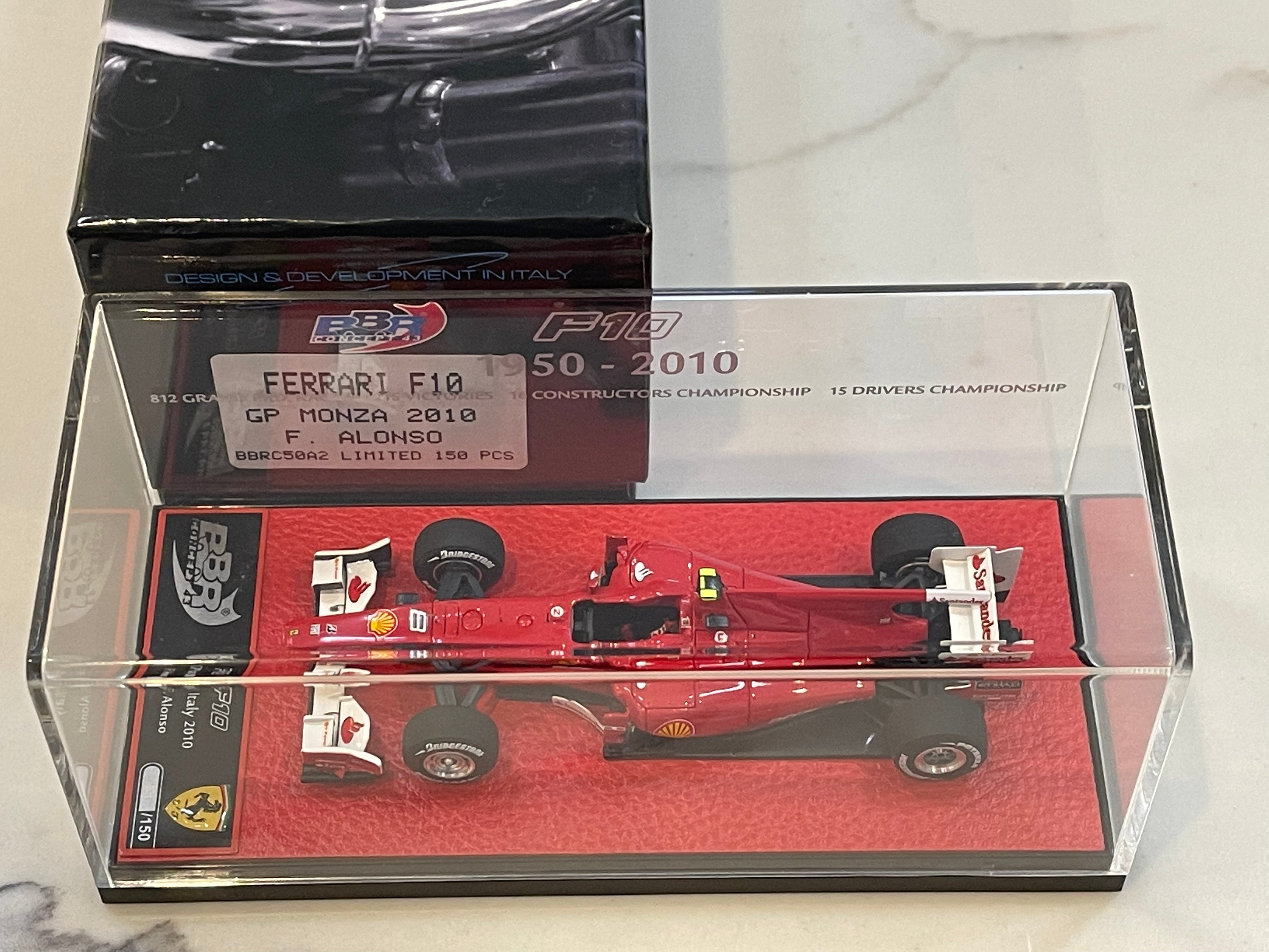 BBR 1/43 Ferrari F10 GP Monza 2010 F. Alonso F1 Red No. 8 BBRC50A2