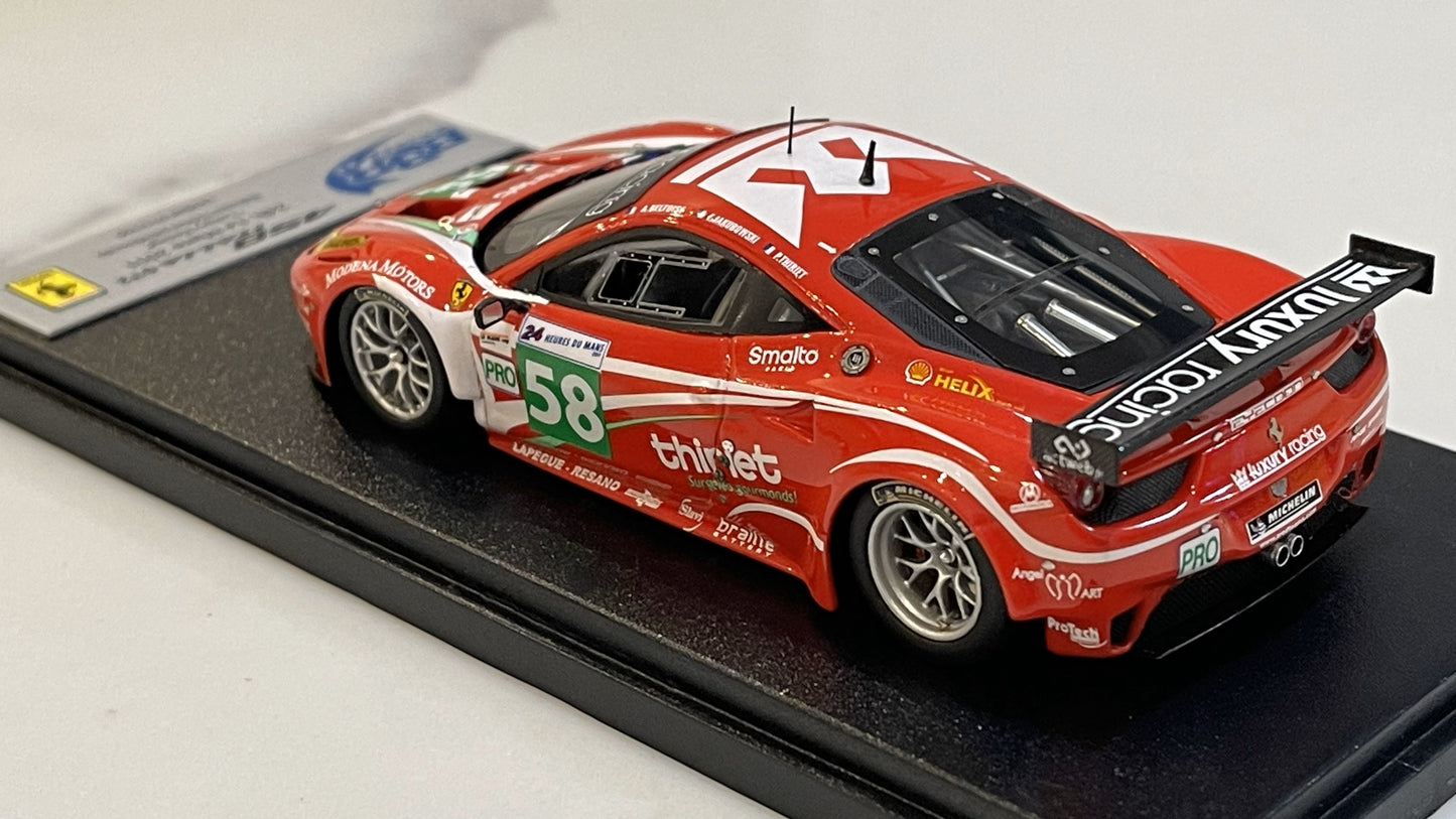 BBR 1/43 Ferrari 458 Italia GT2 24 Hours Le Mans 2011 Red No. 58 BBRC62