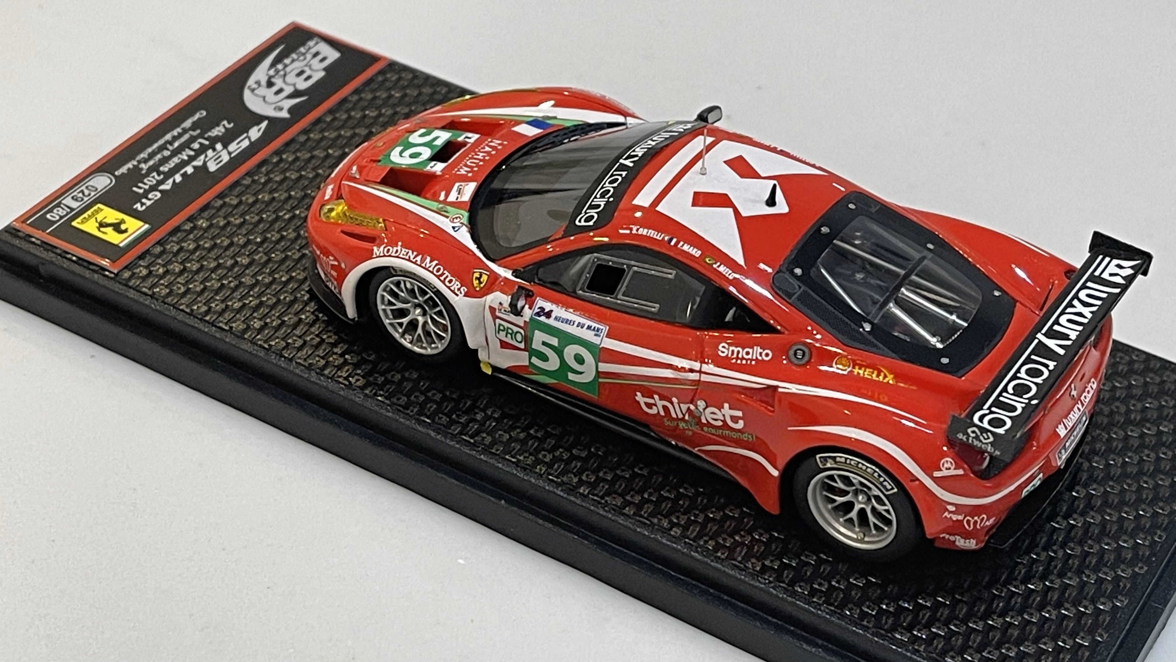 BBR 1/43 Ferrari 458 Italia GT2 24 Hours Le Mans 2011 Red No. 59 BBRC63