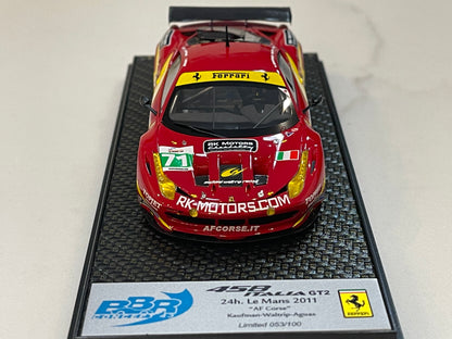BBR 1/43 Ferrari 458 Italia GT2 24 Hours Le Mans 2011 Red No. 71 BBRC65