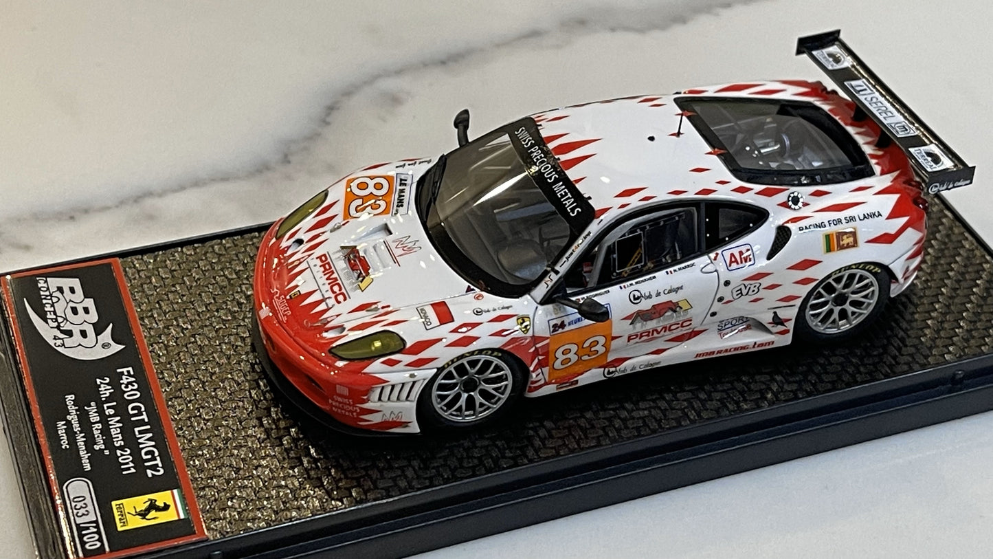 BBR 1/43 Ferrari 430 GT2 24 Hours Le Mans 2011 White No. 83 BBRC67