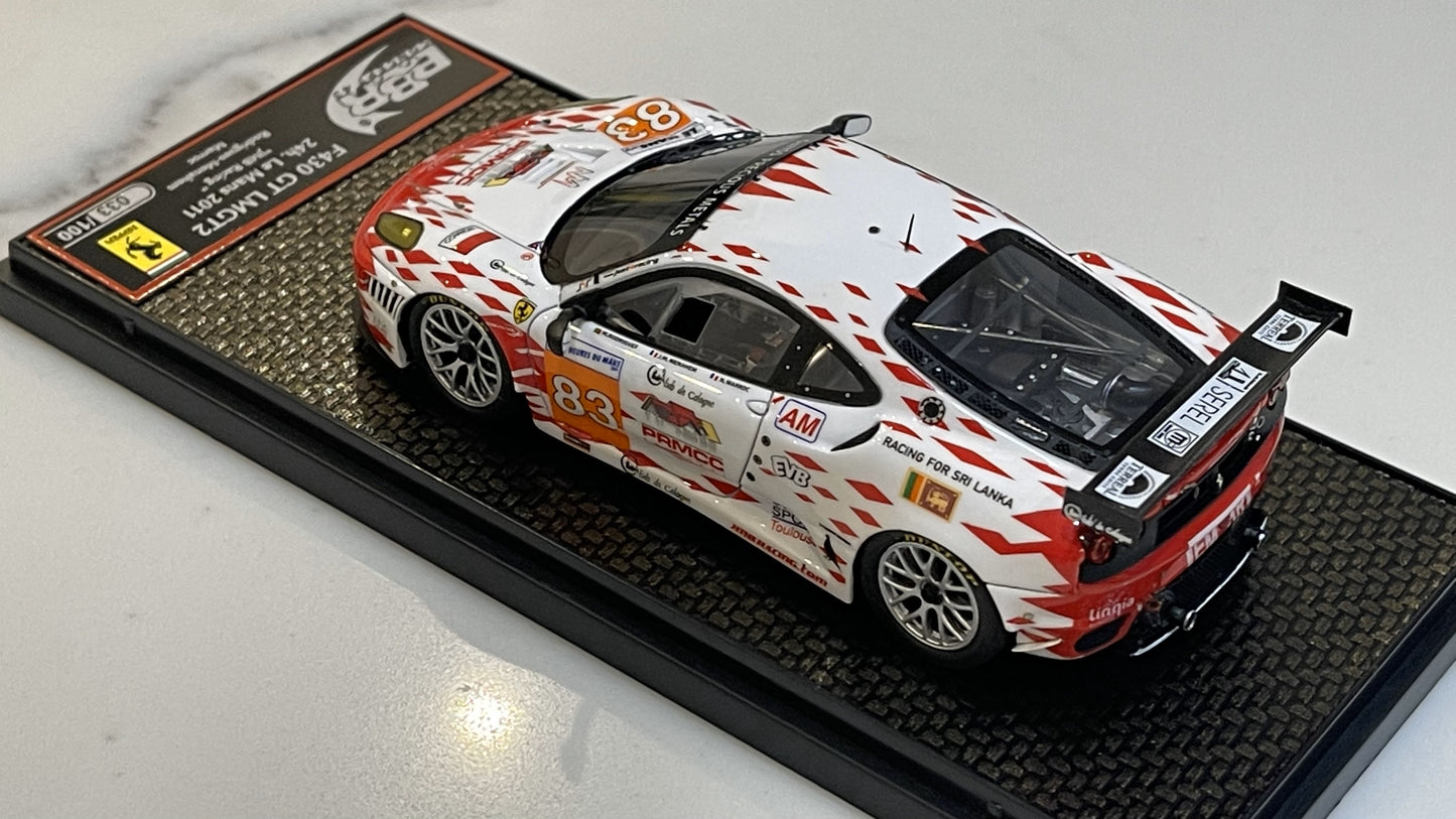 BBR 1/43 Ferrari 430 GT2 24 Hours Le Mans 2011 White No. 83 BBRC67