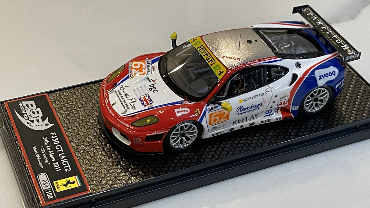 BBR 1/43 Ferrari 430 GT2 24 Hours Le Mans 2011 White No. 62 BBRC69
