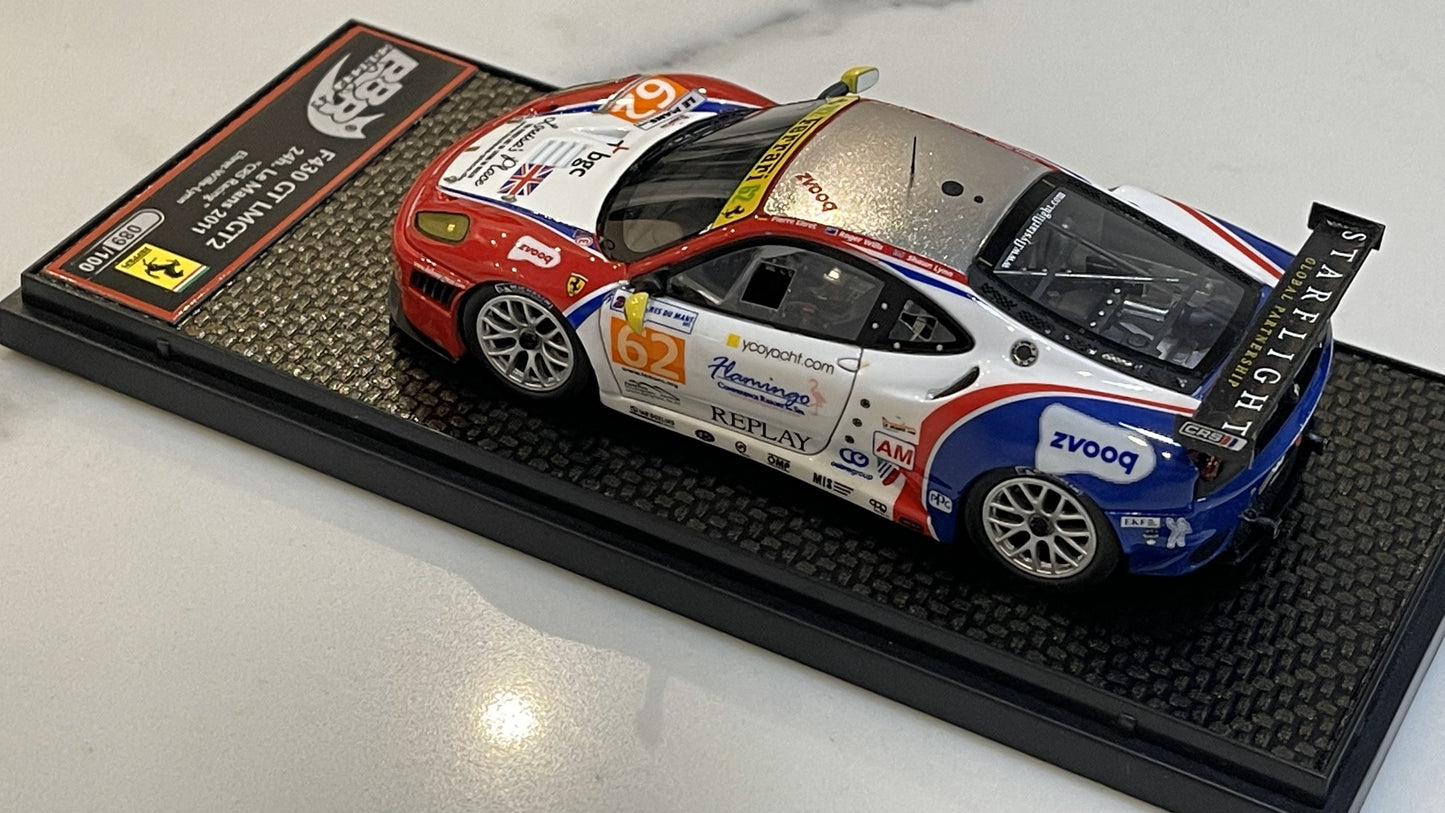 BBR 1/43 Ferrari 430 GT2 24 Hours Le Mans 2011 White No. 62 BBRC69