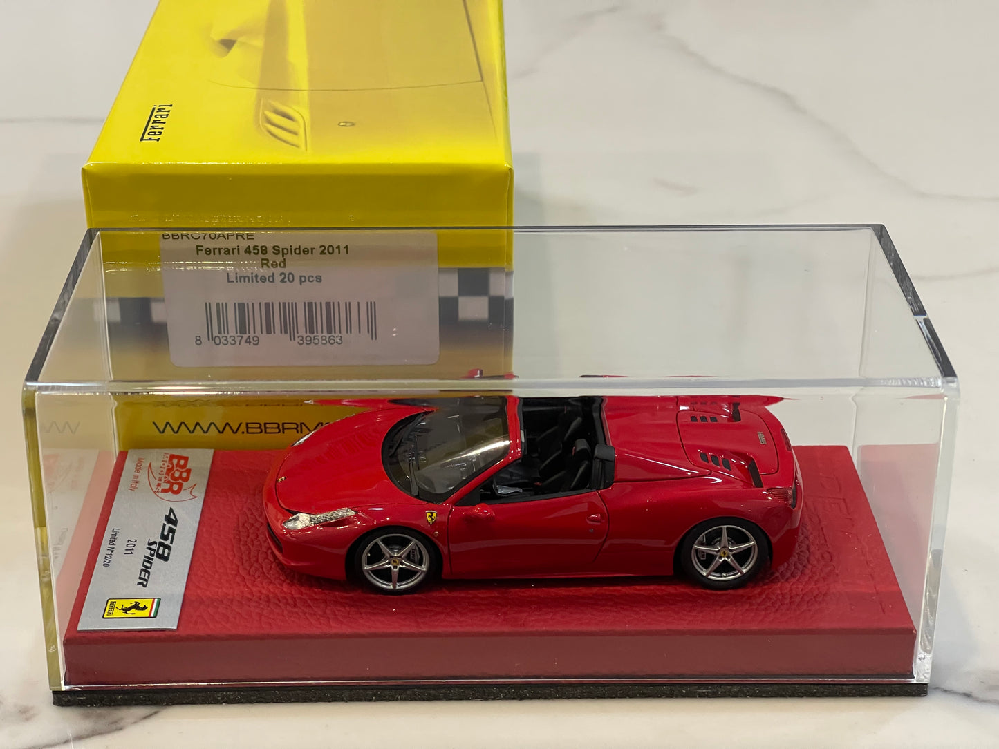 BBR 1/43 Ferrari 458 Italia Spider 2011 Red BBRC70APRE