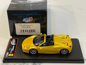 BBR 1/43 Ferrari 458 Italia Spider 2011 Giallo Tristrato BBRC70B 