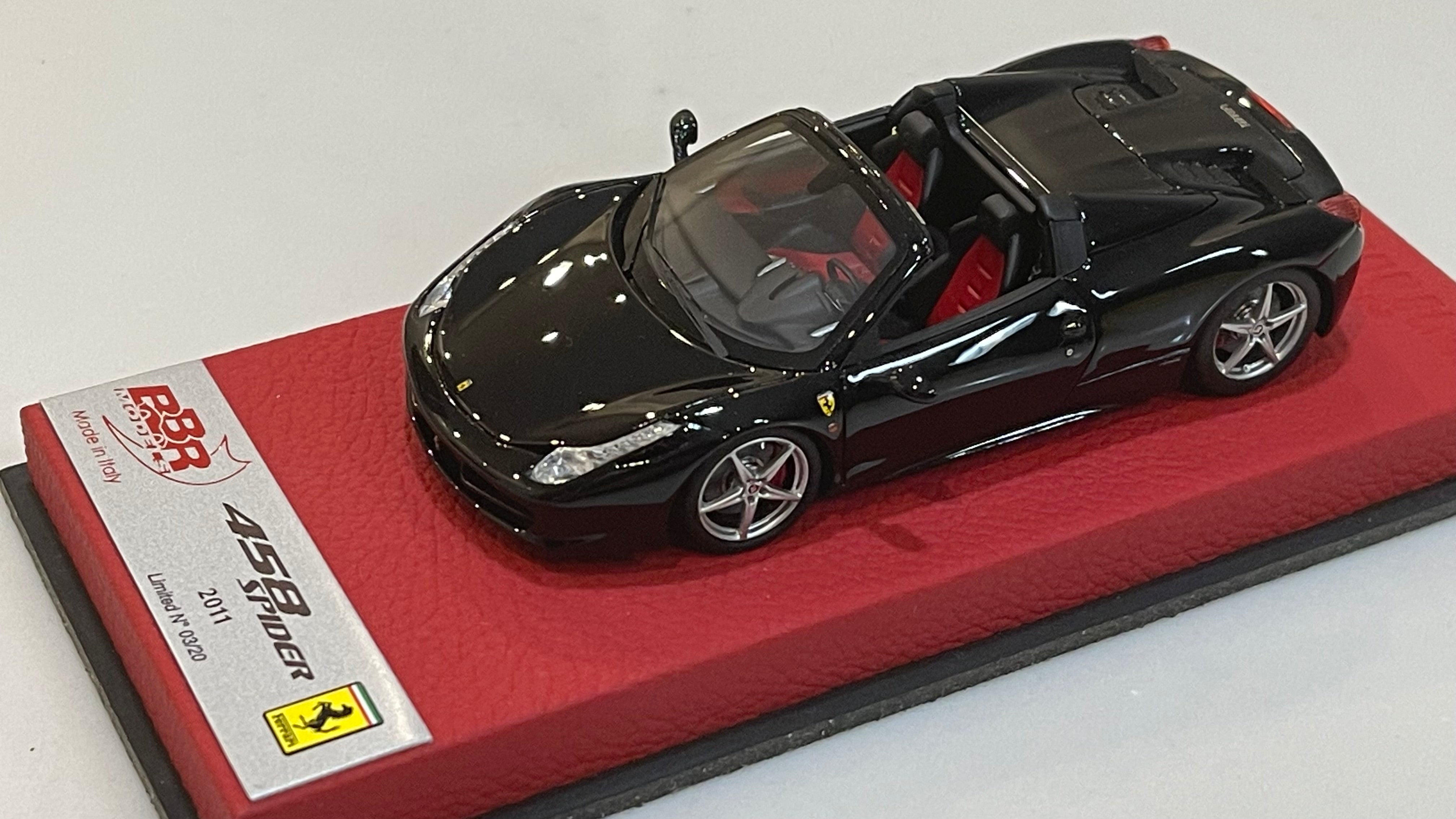 BBR 1/43 Ferrari 458 Italia Spider 2011 Black BBRC70DPRE – Paddock