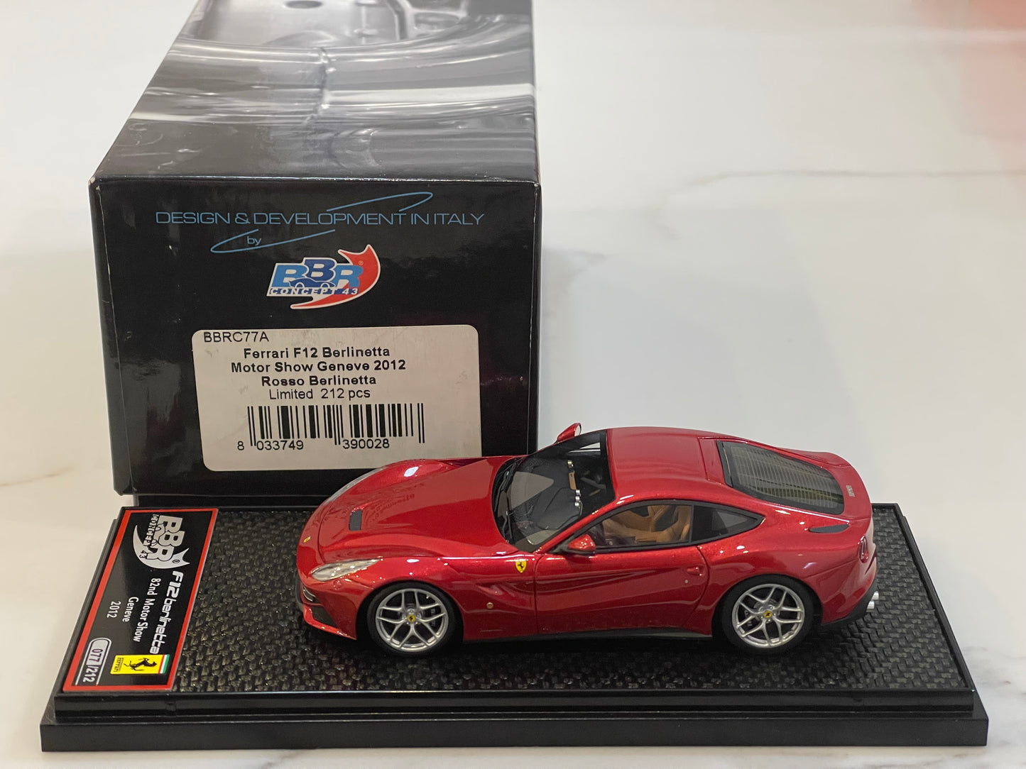 BBR 1/43 Ferrari F12 Berlinetta Geneva Auto Show 2012 Rosso Berlinetta BBRC77A