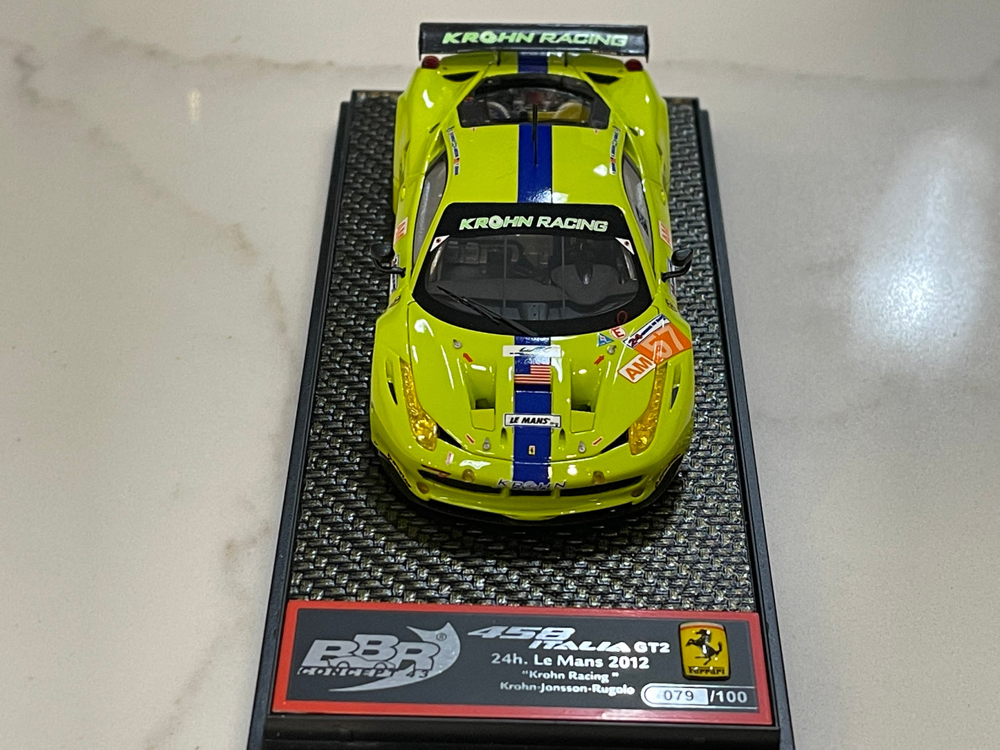 BBR 1/43 Ferrari 458 Italia GT2 GTE Am 24 Hours Le Mans 2012 Light Green No. 57 BBRC94