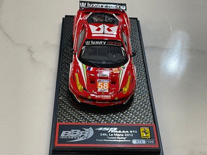 BBR 1/43 Ferrari 458 Italia GT2 GTE Am 24 Hours Le Mans 2011 Red No. 58 BBRC95