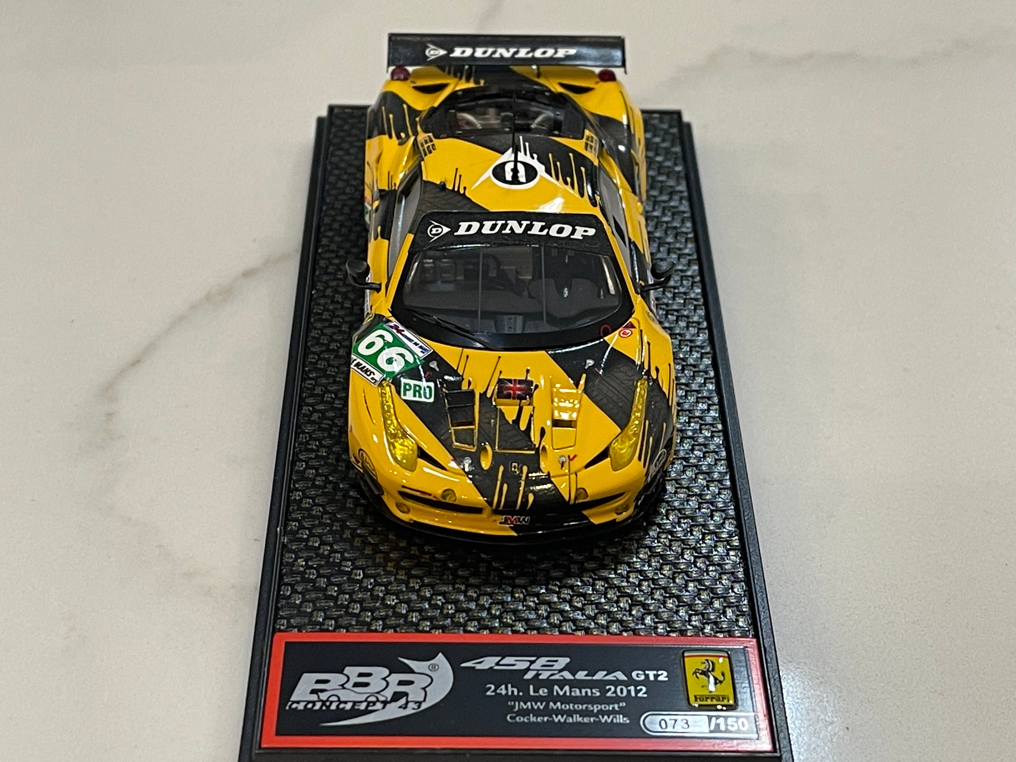 BBR 1/43 Ferrari 458 Italia GT2 GTE Pro 24 Hours Le Mans 2012 Yellow No. 66 BBRC98