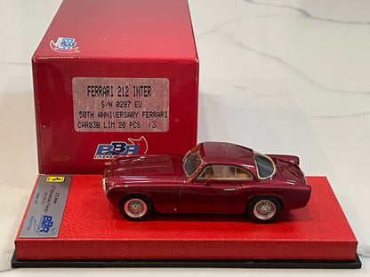 BBR 1/43 Ferrari 212 Inter Vignale Coupe 0287EU 1953 Dark Red BBRCAR03B