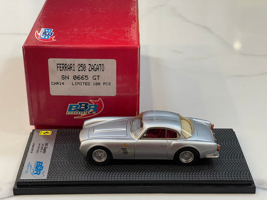 BBR 1/43 Ferrari 250 GT Zagato 0665GT 1957 Silver CAR14