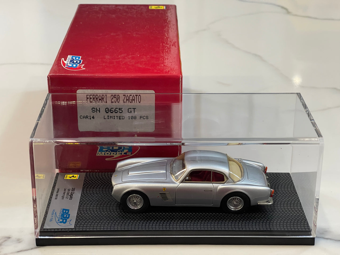 BBR 1/43 Ferrari 250 GT Zagato 0665GT 1957 Silver CAR14