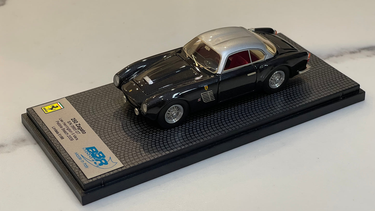 BBR 1/43 Ferrari 250 GT Zagato 0665GT 1957 Black/Silver CAR14B