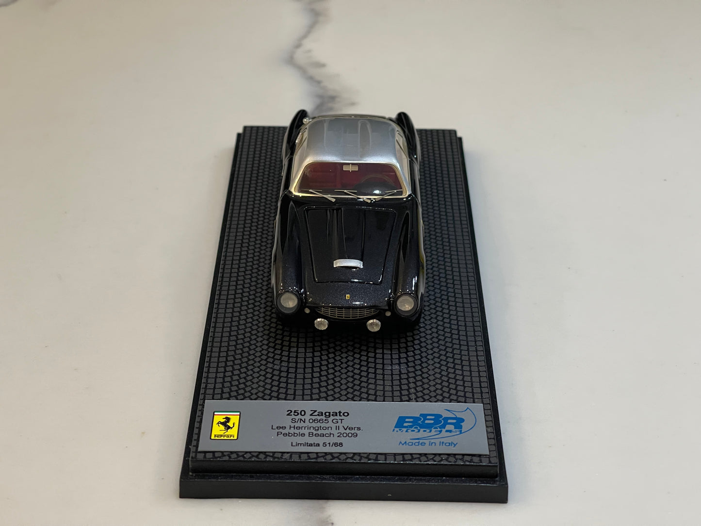BBR 1/43 Ferrari 250 GT Zagato 0665GT 1957 Black/Silver CAR14B