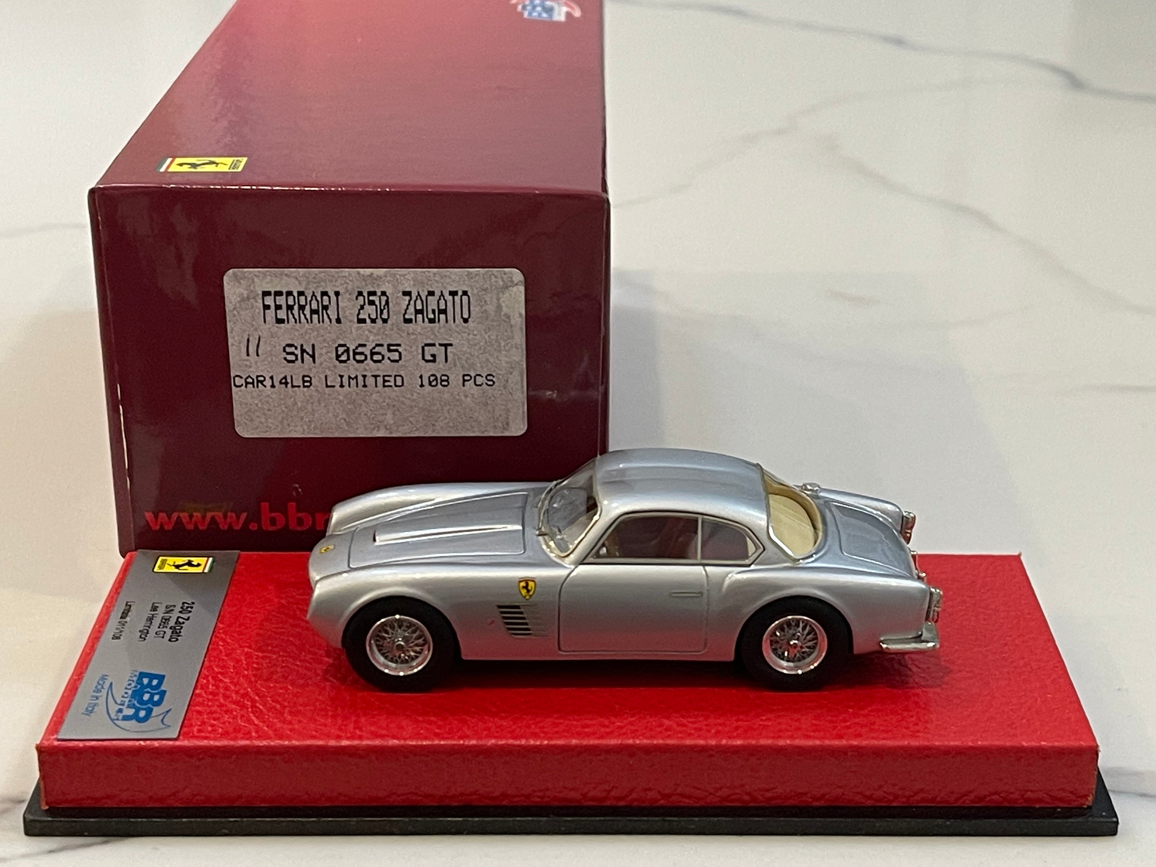 BBR 1/43 Ferrari 250 GT Zagato 0665GT 1957 Silver CAR14LB