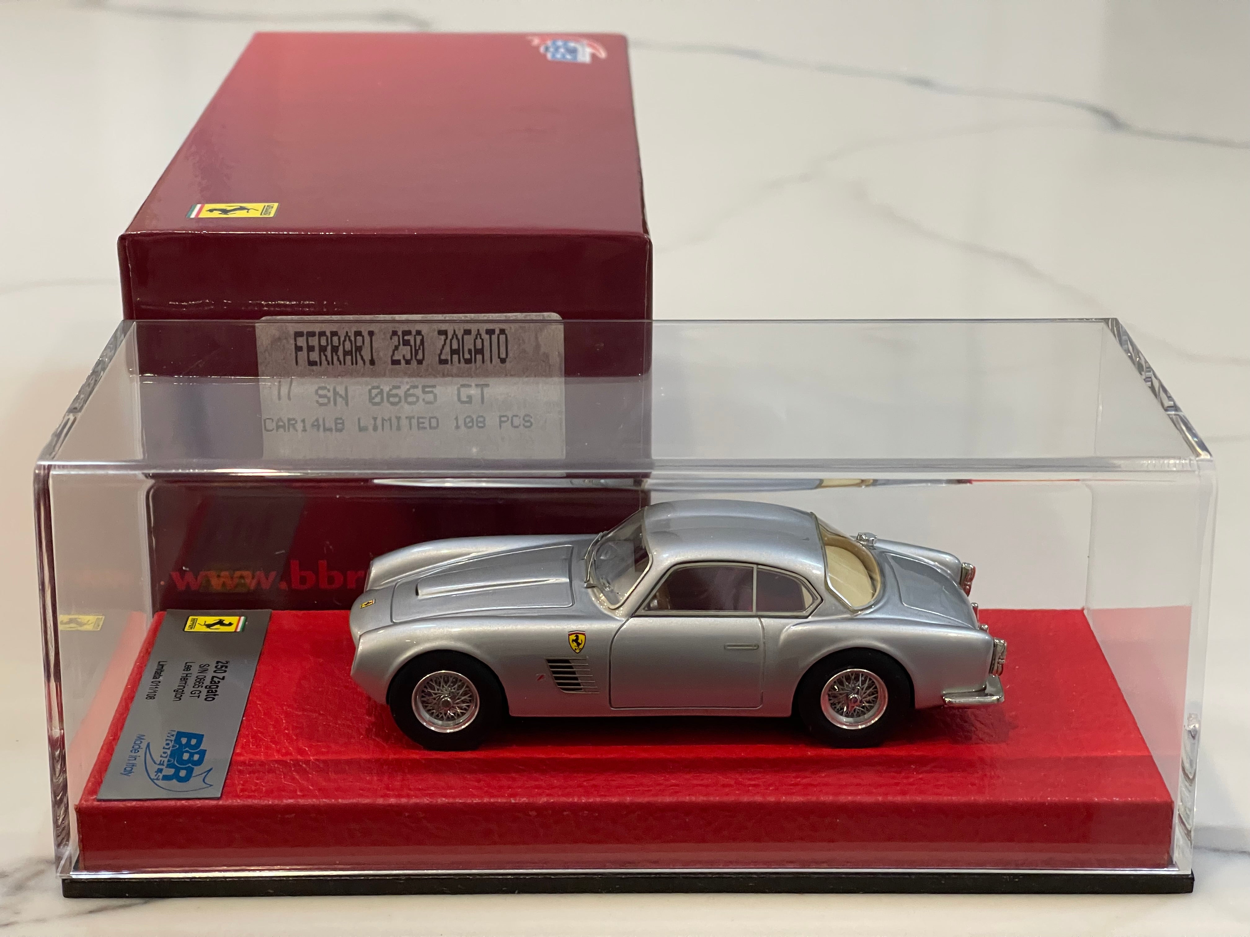 BBR 1/43 Ferrari 250 GT Zagato 0665GT 1957 Silver CAR14LB