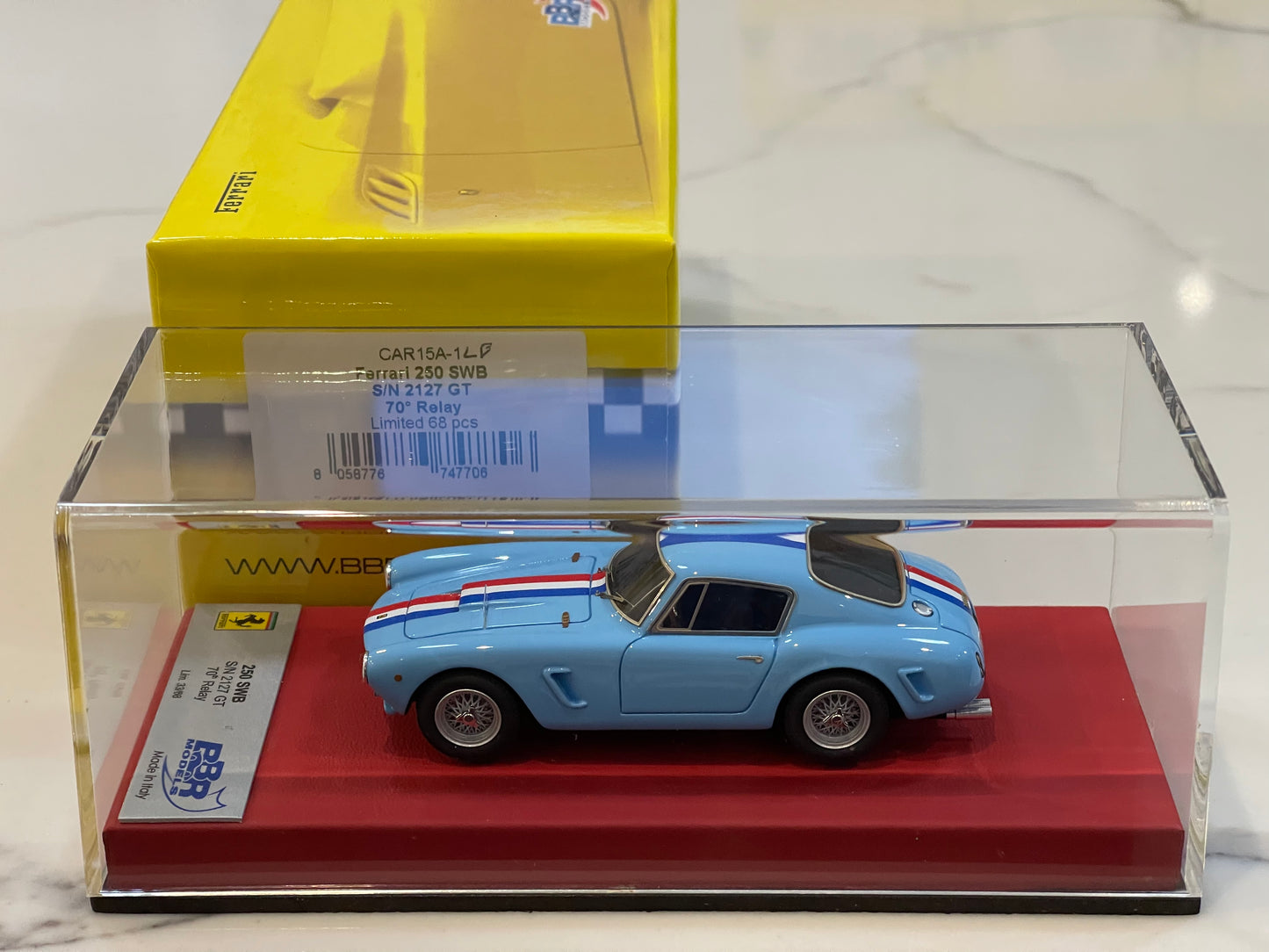 BBR 1/43 Ferrari 250 GT SWB 2127GT 1960 Sky Blue CAR15A1LB