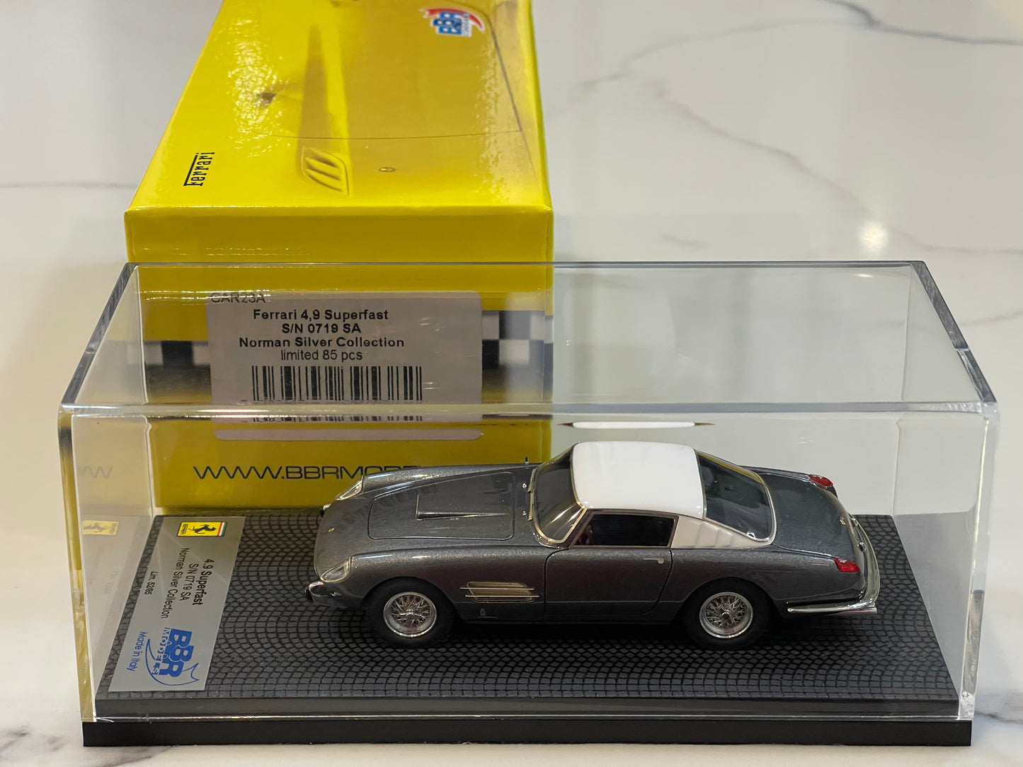 BBR 1/43 Ferrari 410 Superfast 4.9 0719SA 1957 Dark Grey/White CAR23ALB (Copy)